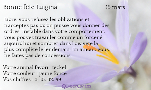 Carte bonne fête Luigina