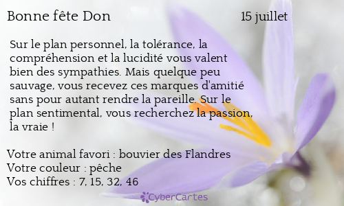 Carte bonne fête Don
