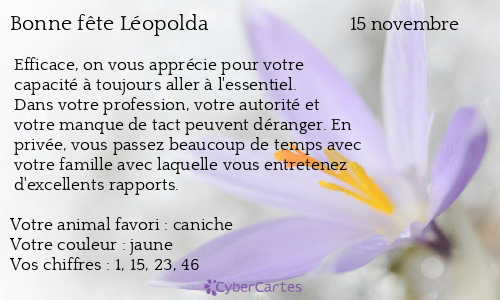 Carte bonne fête Léopolda