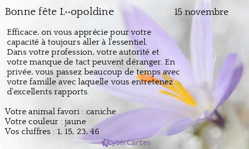 Carte bonne fête L��opoldine