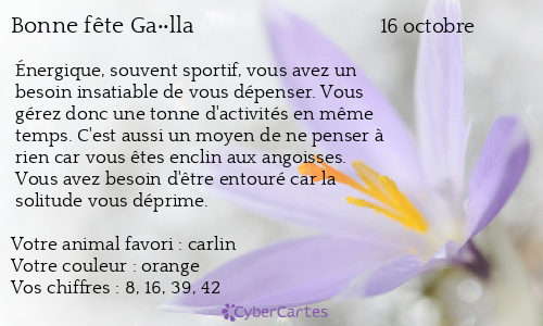 Carte bonne fête Ga��lla