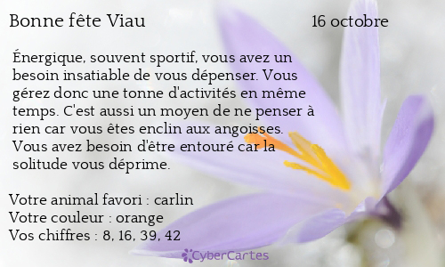 Carte bonne fête Viau