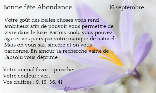 Carte bonne fête Abondance