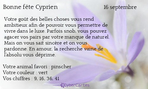 Carte bonne fête Cyprien