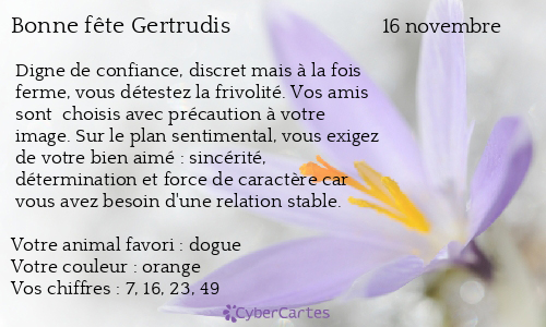 Carte bonne fête Gertrudis