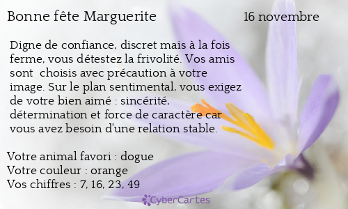 Carte bonne fête Marguerite