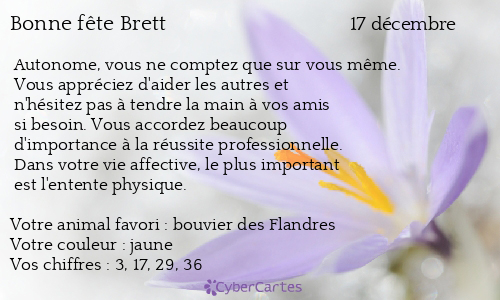 Carte bonne fête Brett