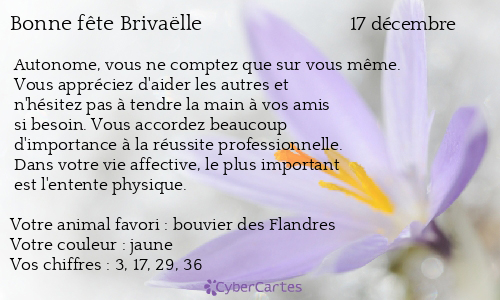 Carte bonne fête Brivaëlle