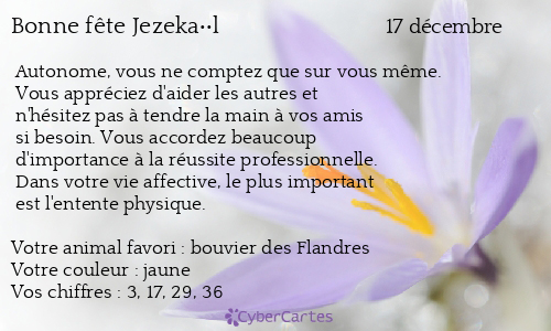 Carte bonne fête Jezeka��l