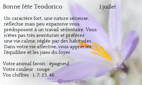 Carte bonne fête Teodorico