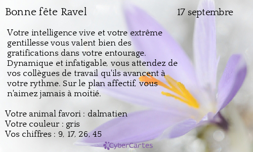 Carte bonne fête Ravel