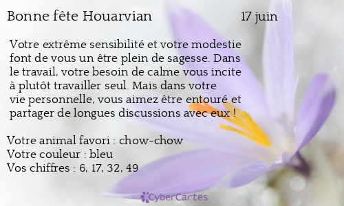 Carte bonne fête Houarvian