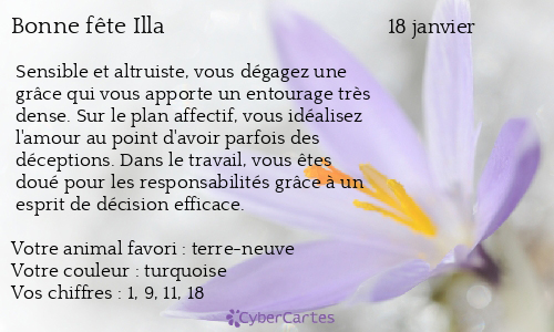 Carte bonne fête Illa
