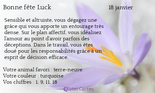 Carte bonne fête Luck