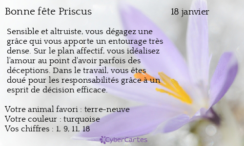 Carte bonne fête Priscus