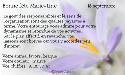 Carte bonne fête Marie-Line