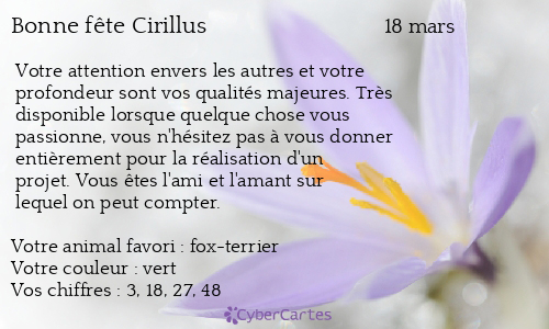 Carte bonne fête Cirillus