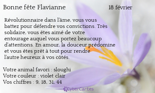 Carte bonne fête Flavianne