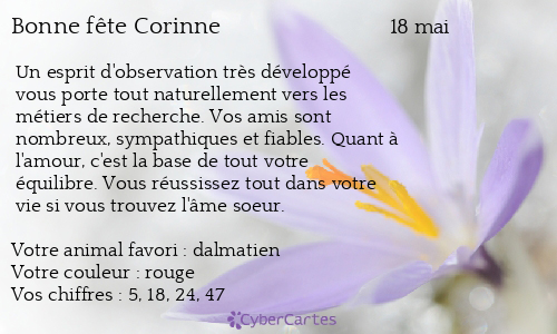 Carte Bonne Fete Corinne 18 Mai