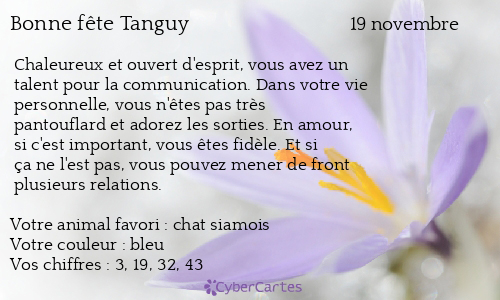 Carte bonne fête Tanguy