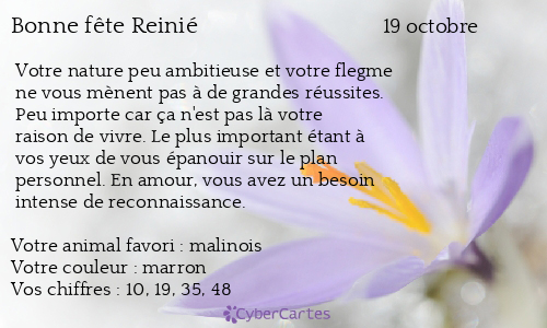 Carte bonne fête Reinié