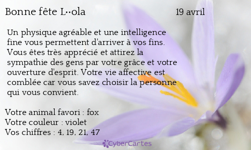 Carte bonne fête L��ola