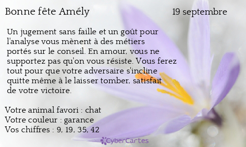 Carte bonne fête Amély