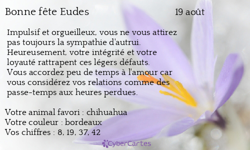 Carte bonne fête Eudes