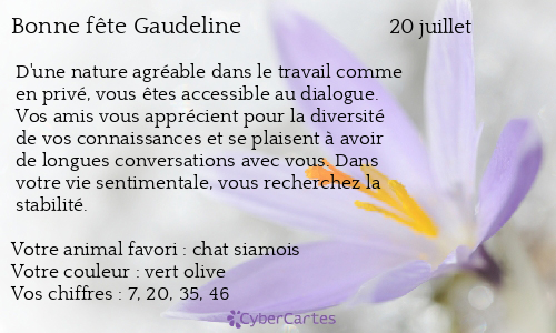 Carte bonne fête Gaudeline