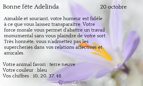 Carte bonne fête Adelinda