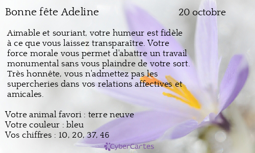 Carte bonne fête Adeline