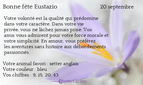 Carte bonne fête Eustazio