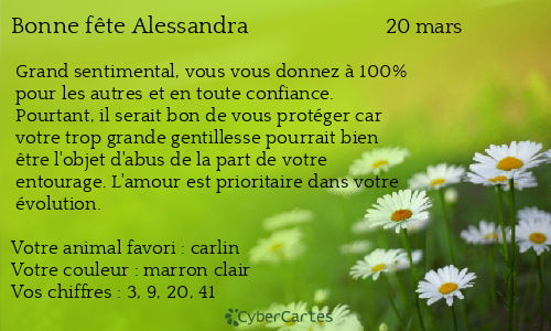 Carte bonne fête Alessandra