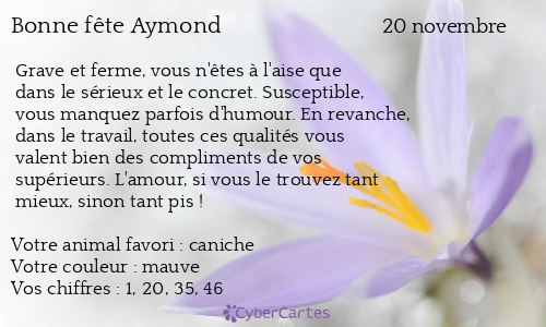 Carte bonne fête Aymond