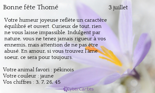 Carte bonne fête Thomé