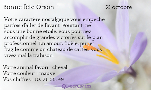 Carte bonne fête Orson