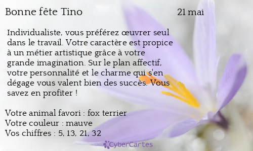 Carte bonne fête Tino
