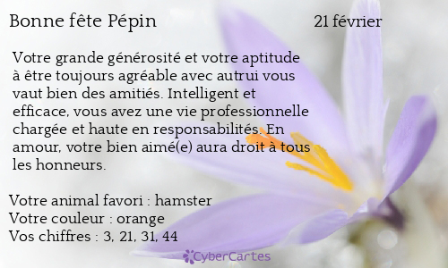 Carte bonne fête Pépin