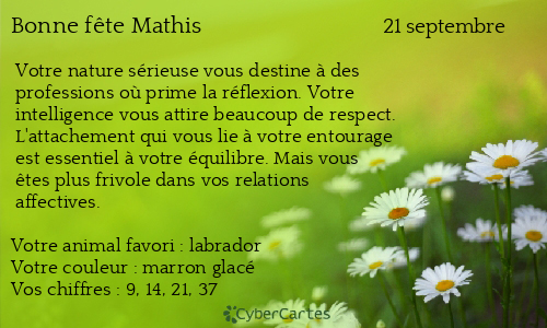 Carte bonne fête Mathis