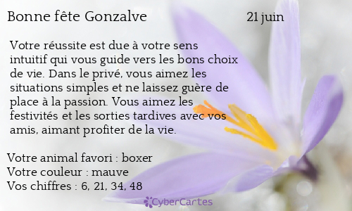 Carte bonne fête Gonzalve