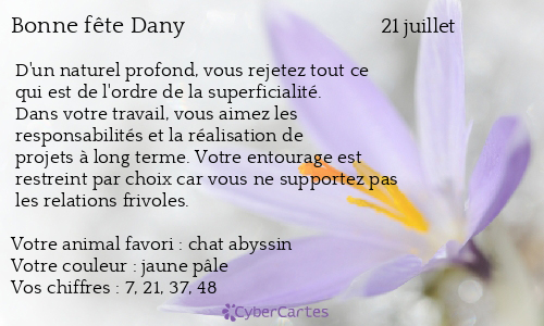 Carte bonne fête Dany