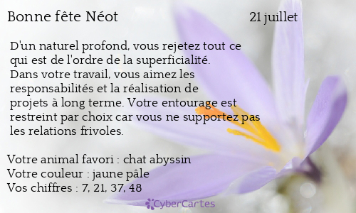 Carte bonne fête Néot