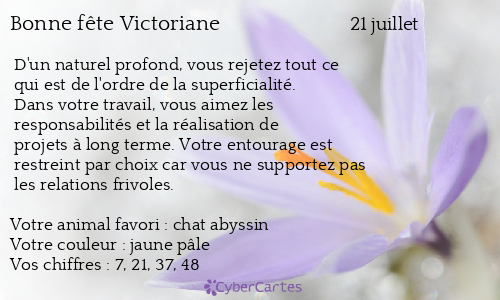 Carte bonne fête Victoriane