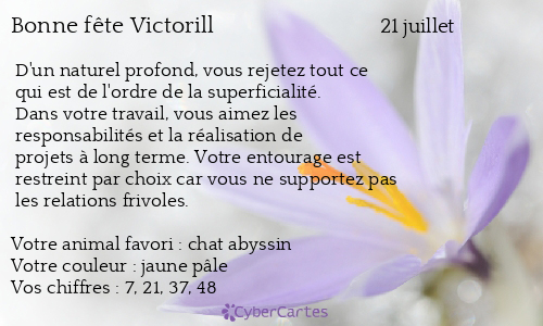 Carte bonne fête Victorill