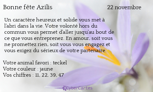 Carte bonne fête Azilis