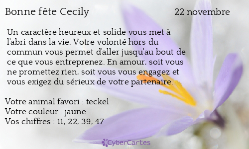 Carte bonne fête Cecily