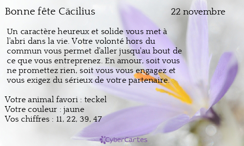 Carte bonne fête Cäcilius