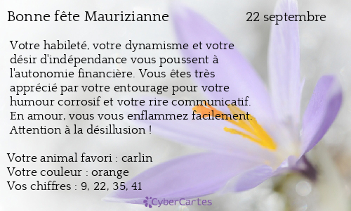 Carte bonne fête Maurizianne