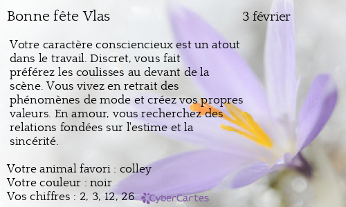 Carte bonne fête Vlas
