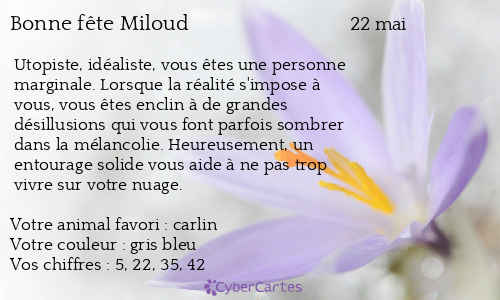 Carte bonne fête Miloud